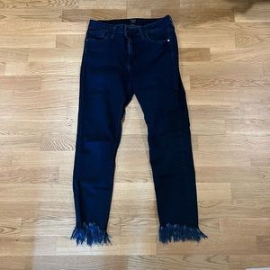 Size 29 Just Black Dark Wash Jeans with Fringe